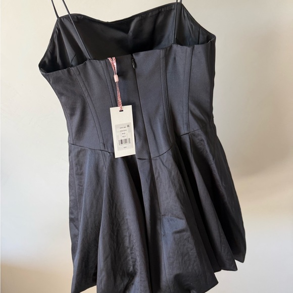 LoveShackFancy Salna Satin Mini Black Bubble dress - Picture 4 of 7
